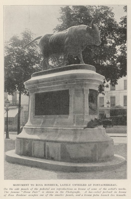 Monument til Rosa Bonheur, nylig avduket i Fontainebleau av English Photographer