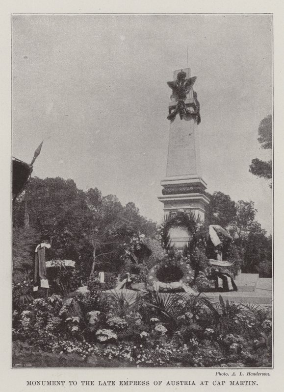 Monument til den avdøde keiserinne av Østerrike ved Cap Martin av English Photographer