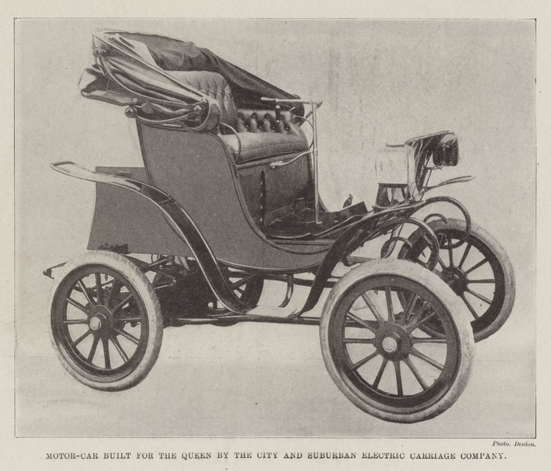 Motor-Car bygget for dronningen av City and Suburban Electric Carriage Company av English Photographer
