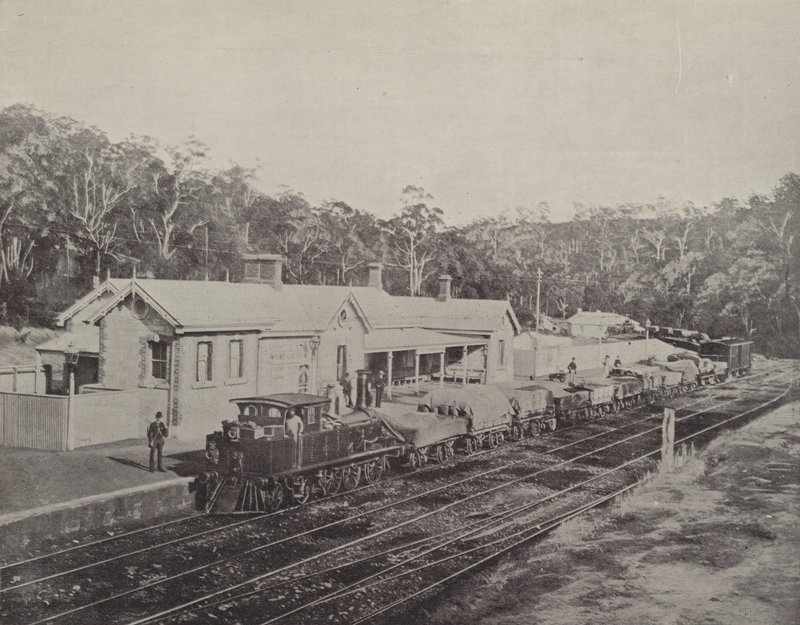 Mount Lofty Railway Station, Adelaide til Melbourne Railway av English Photographer