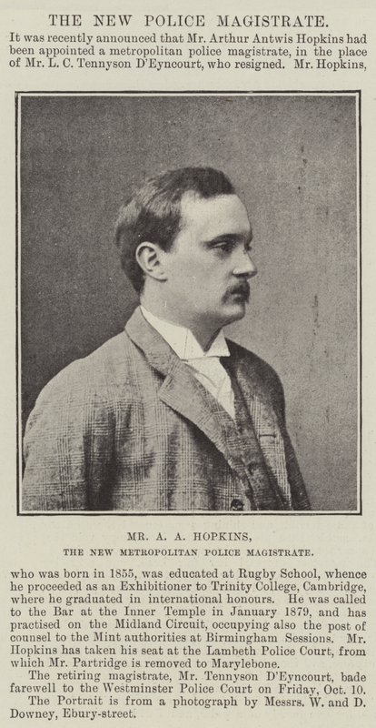 Mr AA Hopkins, New Metropolitan Police Magistrate av English Photographer