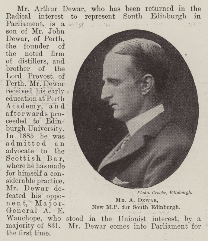 Mr A Dewar, ny MP for South Edinburgh av English Photographer