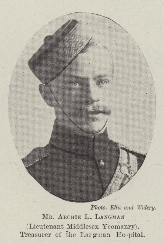 Mr Archie L Langman, løytnant Middlesex Yeomanry, kasserer ved Langman Hospital av English Photographer