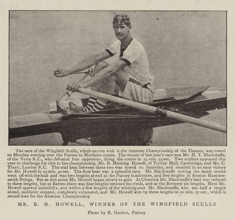 Mr B H Howell, vinner av Wingfield Sculls av English Photographer