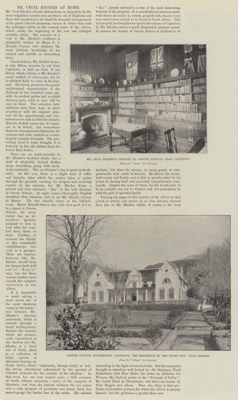 Mr Cecil Rhodes hjemme av English Photographer