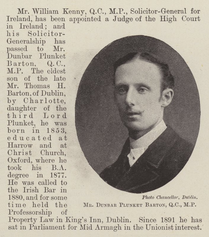 Mr Dunbar Plunket Barton, QC, MP av English Photographer