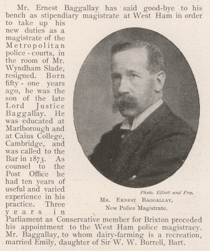 Ernest Baggallay, ny politidommer av English Photographer