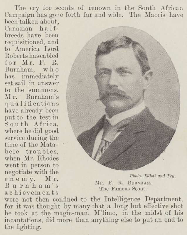 Mr F R Burnham, den berømte speideren av English Photographer
