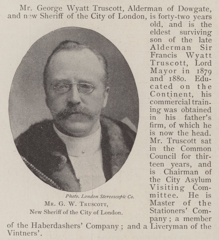 Mr GW Truscott, ny sheriff i City of London av English Photographer