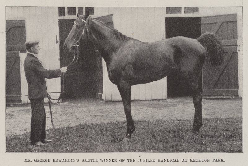 Mr George Edwardess Santoi, vinner av Jubilee Handicap på Kempton Park av English Photographer