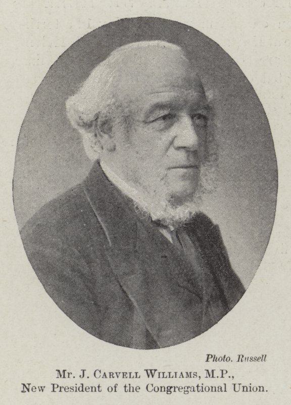 Mr J Carvell Williams, MP, ny president for Congregational Union av English Photographer