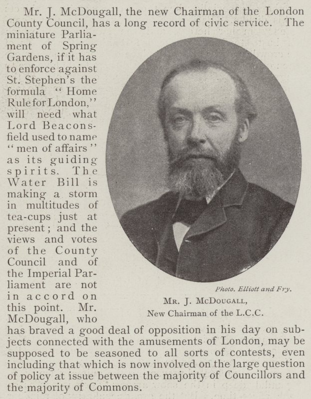 Mr J McDougall, ny styreleder i LCC av English Photographer