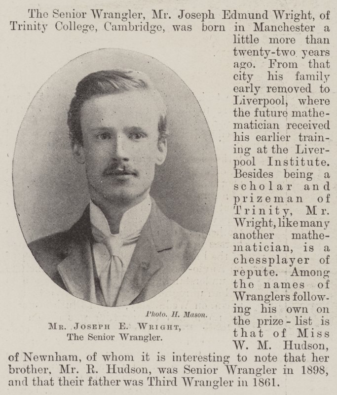 Mr Joseph E Wright, senior Wrangler av English Photographer