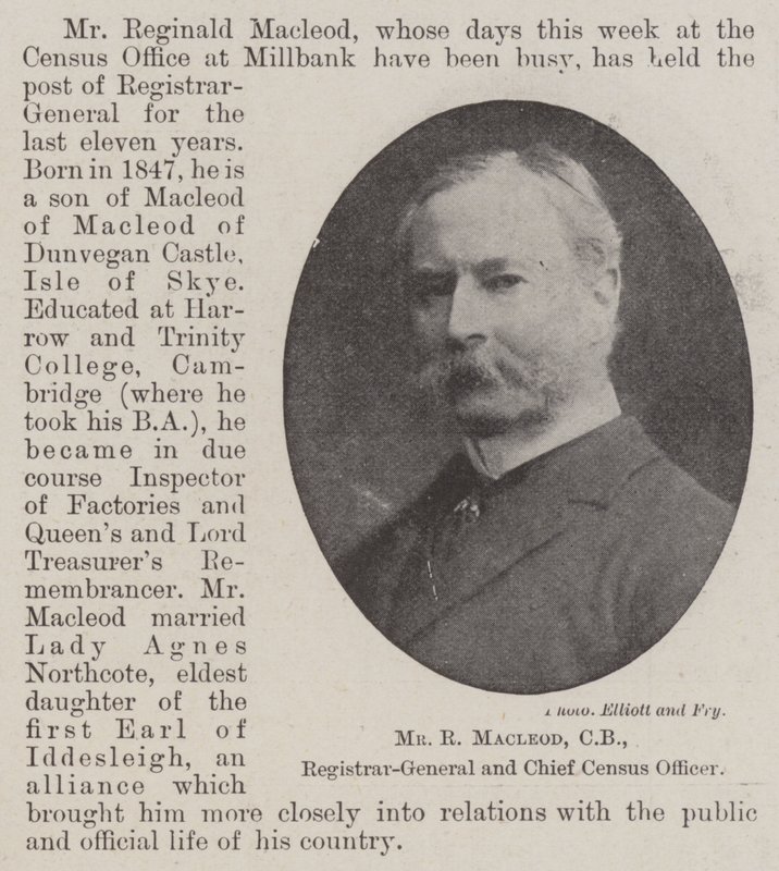 Mr R Macleod, CB, registrar-general og Chief Census Officer av English Photographer