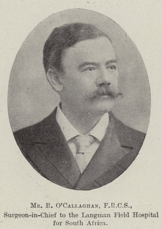 Mr R OCallaghan, FRCS, sjefskirurg ved Langman feltsykehus for Sør-Afrika av English Photographer