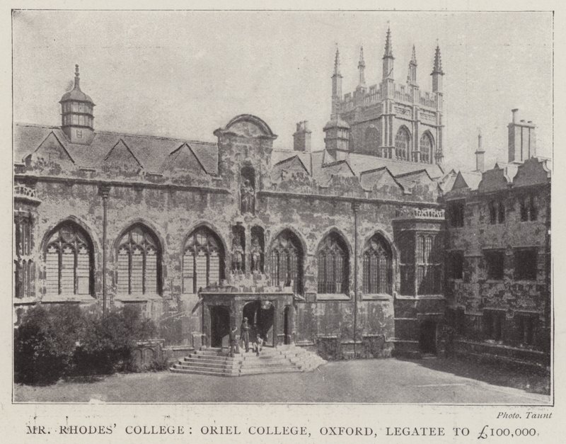 Mr Rhodes College, Oriel College, Oxford, Legatee til £100 000 av English Photographer