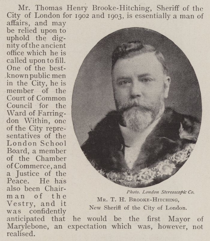 Mr TH Brooke-Hitching, ny sheriff i City of London av English Photographer