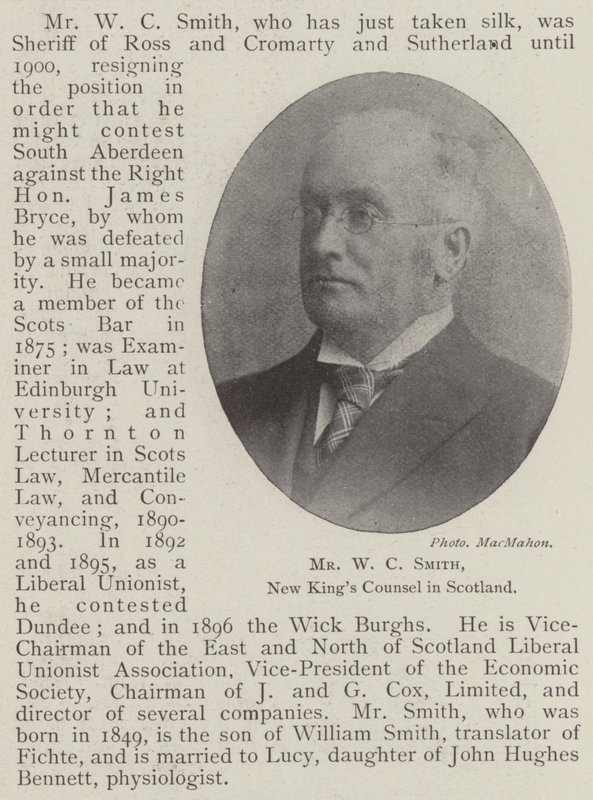Mr W C Smith, New Kings Counsel i Skottland av English Photographer