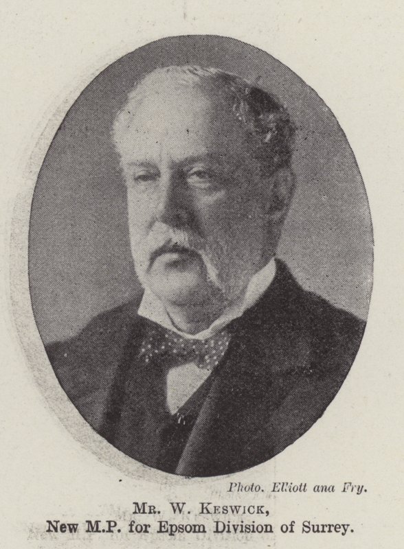 Mr W Keswick, ny MP for Epsom Division of Surrey av English Photographer