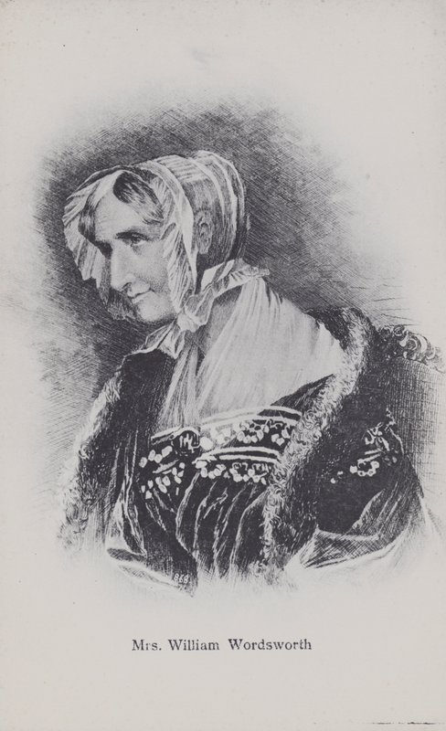 Fru William Wordsworth, dikterens kone (s/hvitt-bilde) av English Photographer