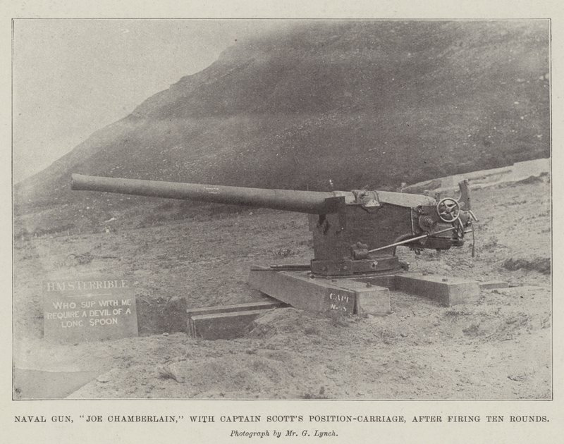 Naval Gun, Joe Chamberlain, med Captain Scotts Position-Carriage, etter å ha skutt ti runder av English Photographer