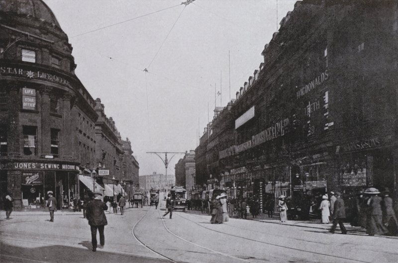 Newcastle, Market Street (s/hvitt bilde) av English Photographer