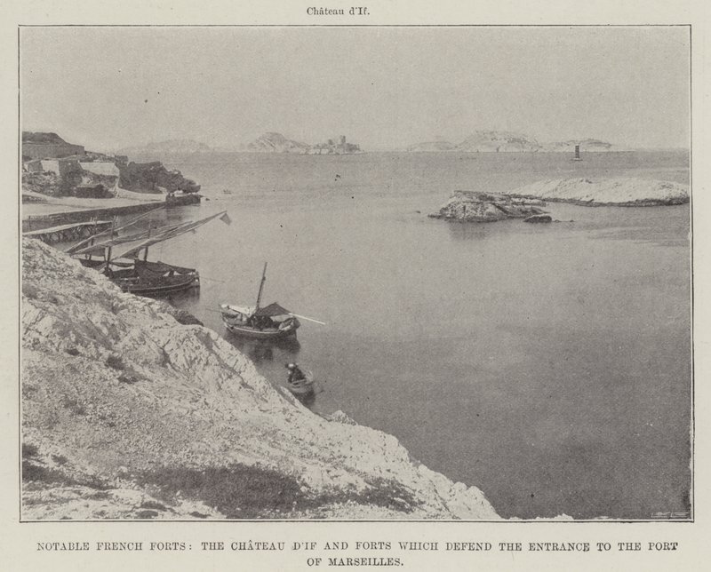 Bemerkelsesverdige franske forter, Chateau dIf og fortene som forsvarer inngangen til havnen i Marseille av English Photographer