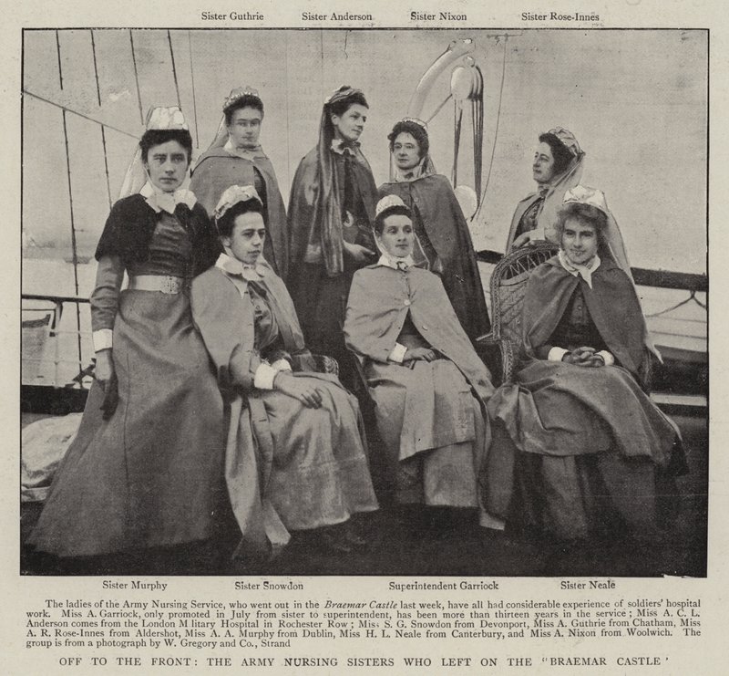 Av til fronten, Army Nursing Sisters som dro på Braemar Castle av English Photographer