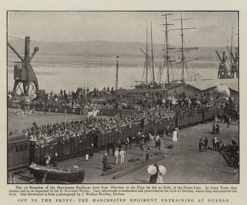 Av til fronten, Manchester-regimentet med i Durban av English Photographer