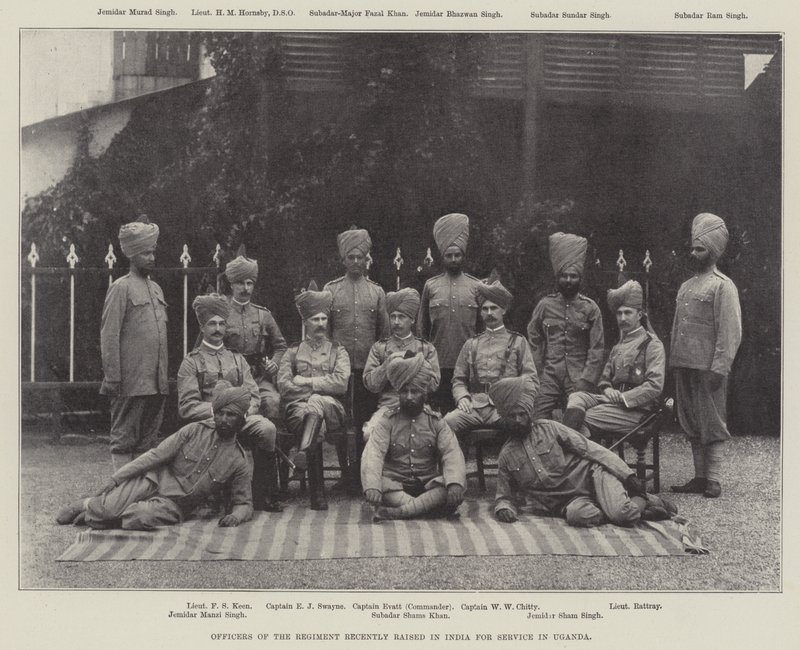 Offiserer av regimentet nylig oppvokst i India for tjeneste i Uganda av English Photographer