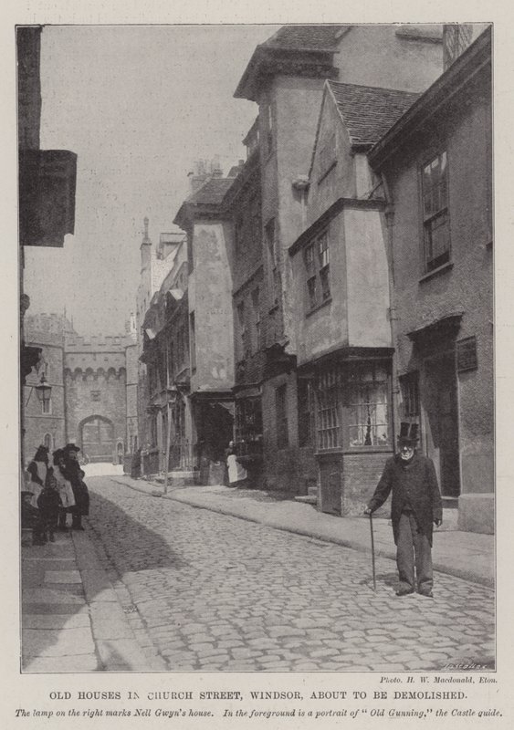 Gamle hus i Church Street, Windsor, i ferd med å bli revet av English Photographer