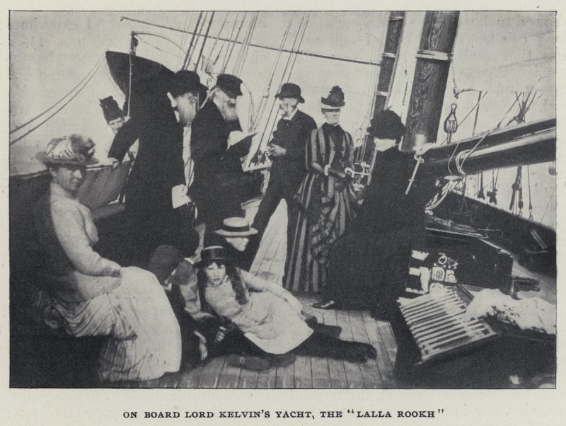 Om bord på Lord Kelvin's Yacht, "Lalla Rookh" (s/hv-bilde) av English Photographer