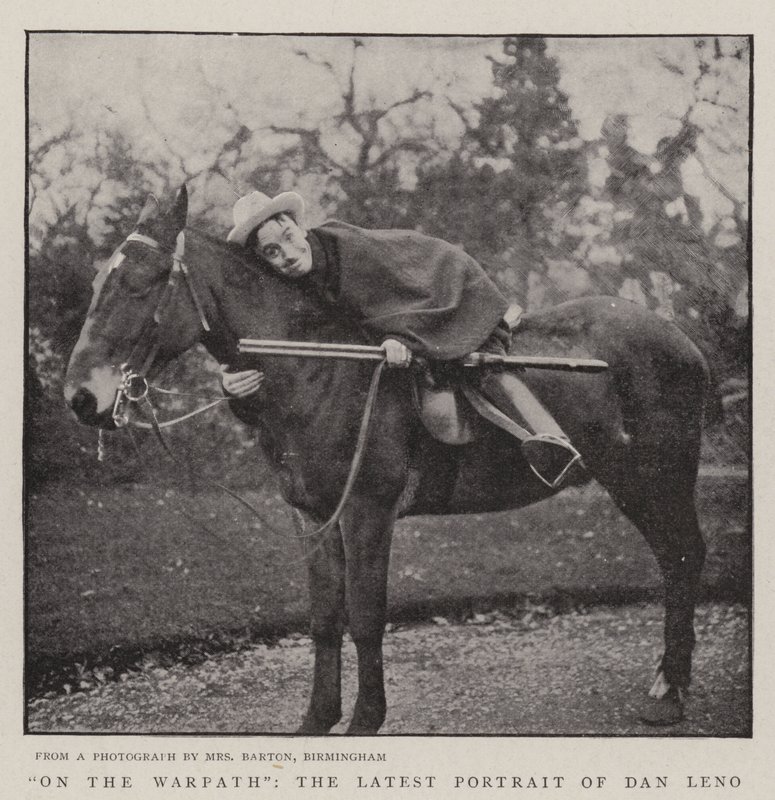 På krigsstien, det siste portrettet av Dan Leno av English Photographer