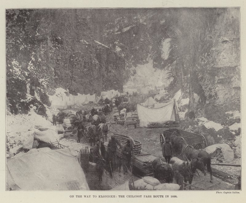 På vei til Klondike, Chilcoot Pass-ruten i 1898 av English Photographer