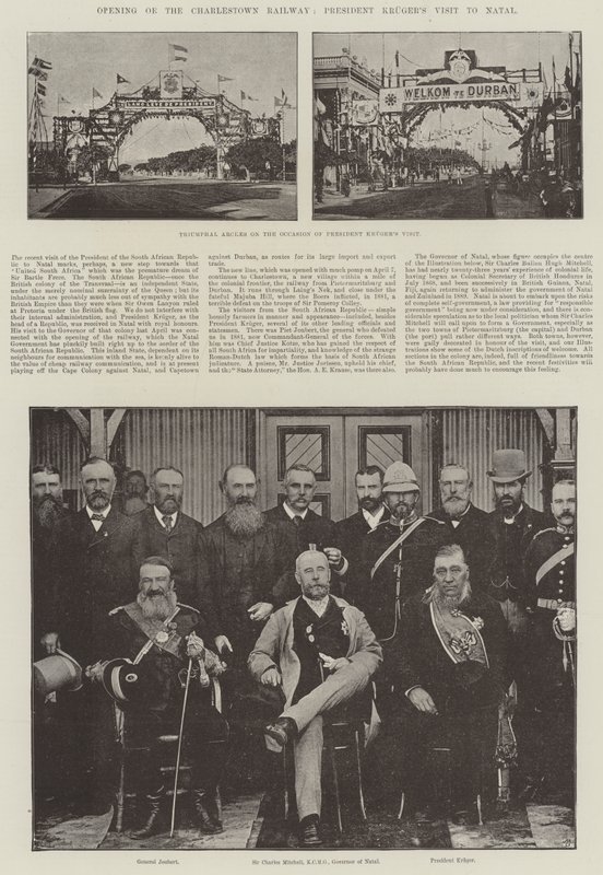 Åpning av Charlestown Railway, president Krugers besøk i Natal av English Photographer