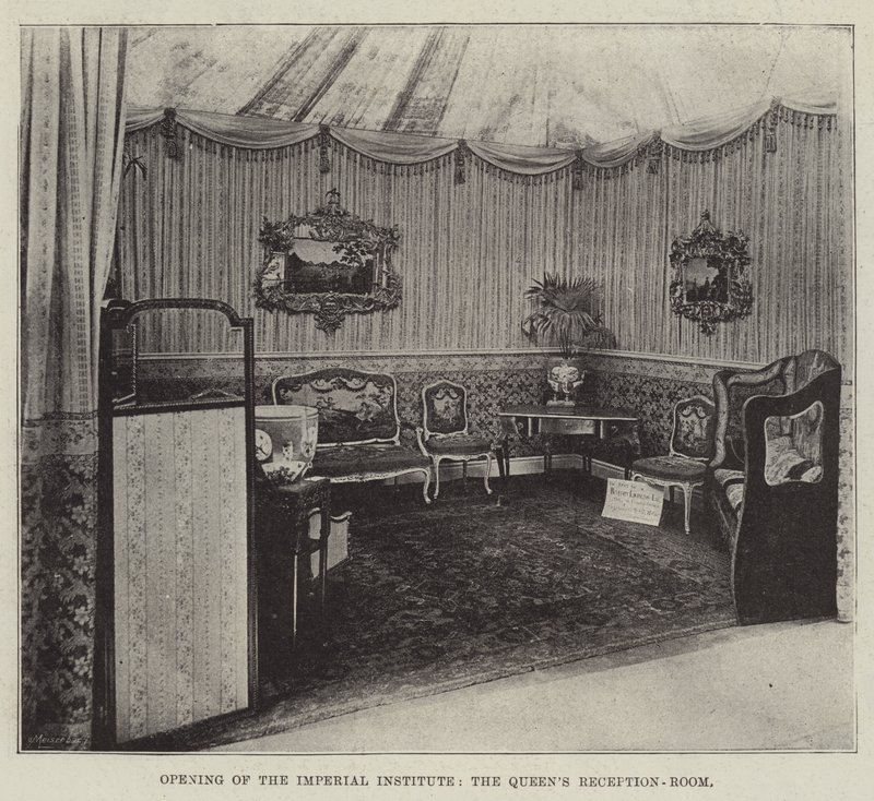 Åpning av Imperial Institute, Queens Reception-Room av English Photographer