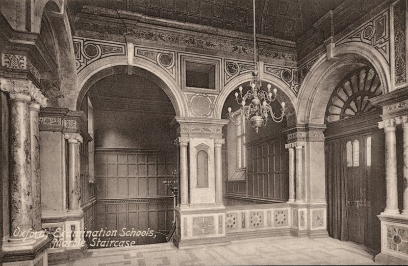 Oxford Examination Schools, Marble Staircase (s/hv-bilde) av English Photographer