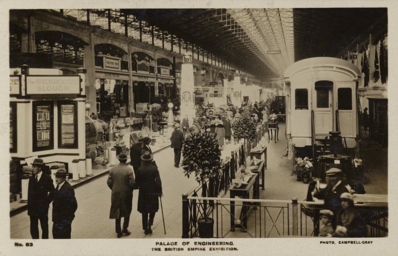 Palace of Engineering på British Empire Exhibition, holdt i Wembley, Middlesex i 1924 og 1925 av English Photographer