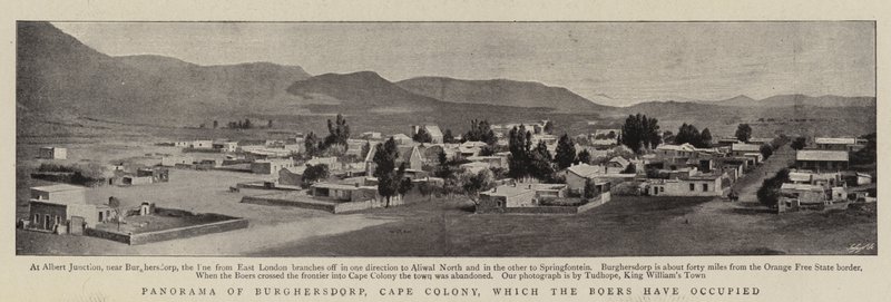 Panorama over Burghersdorp, Kappkolonien, som boerne har okkupert av English Photographer