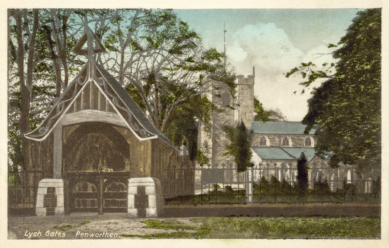 Penwortham kirke og lych porter (fargefoto) av English Photographer