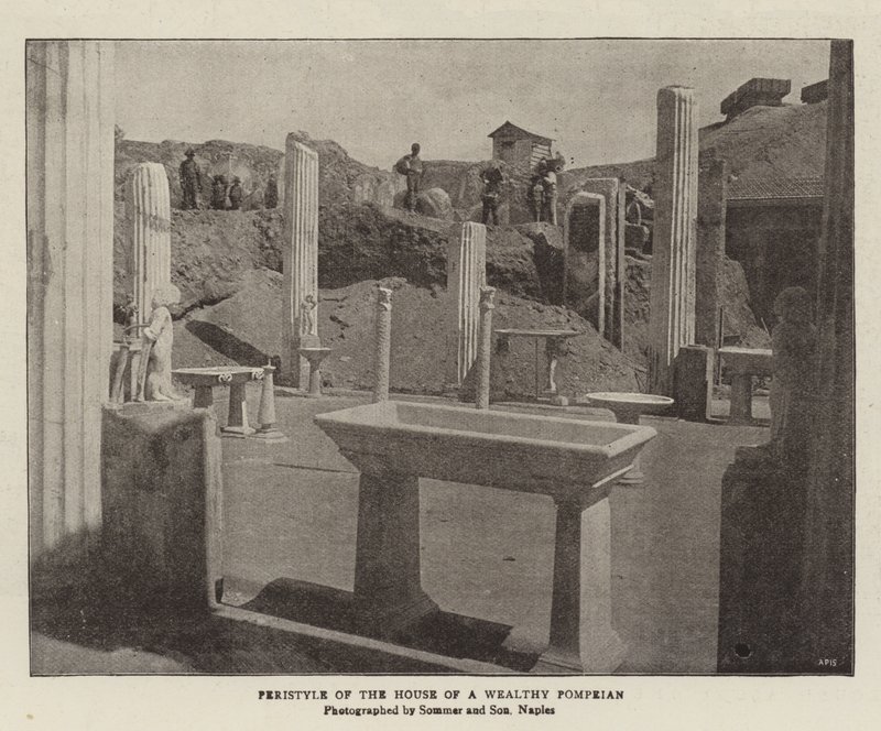 Peristyle av huset til en velstående Pompeianer av English Photographer