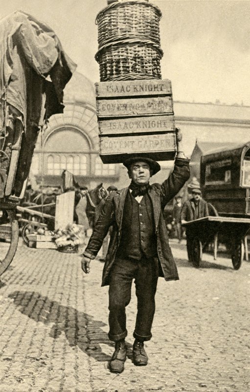Porters of Covent Garden-markedet (s/hv-bilde) av English Photographer
