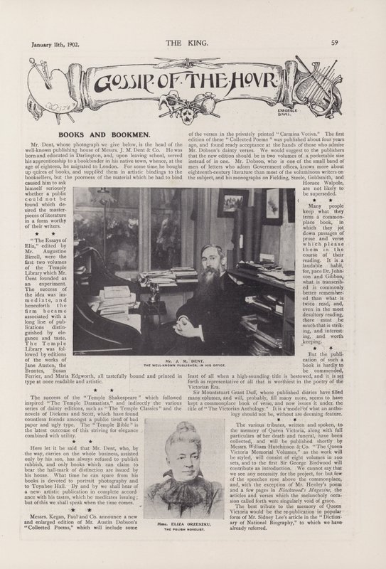 Portrait of Mr J M Dent, the well-known publisher in his office (b/w photo) av English Photographer