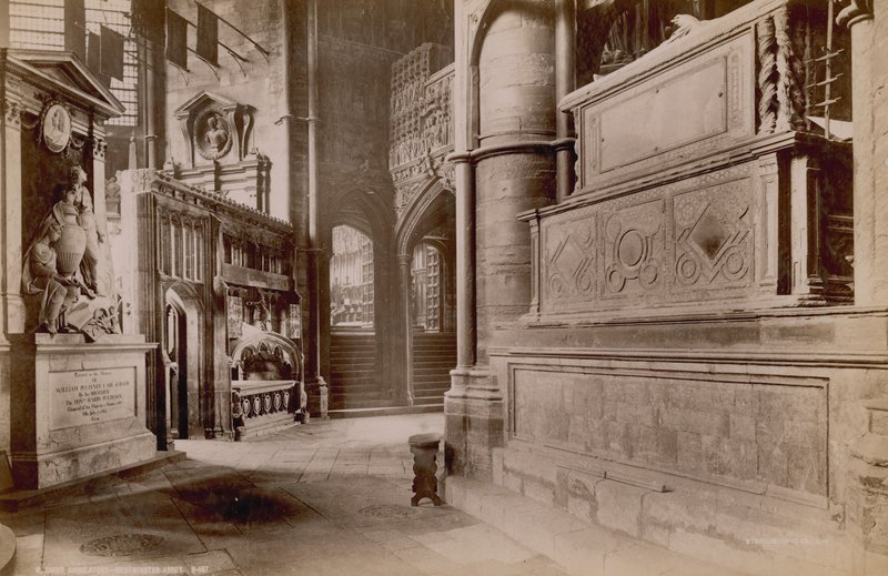 Postkort med et bilde av Choir Ambulatory i Westminster Abbey av English Photographer