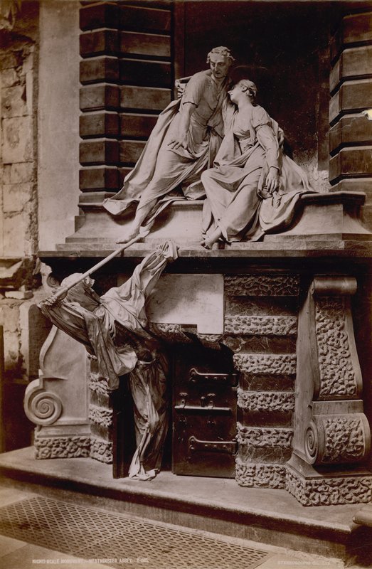 Postkort med et bilde av monumentet til Lady Elizabeth Nightingale av English Photographer