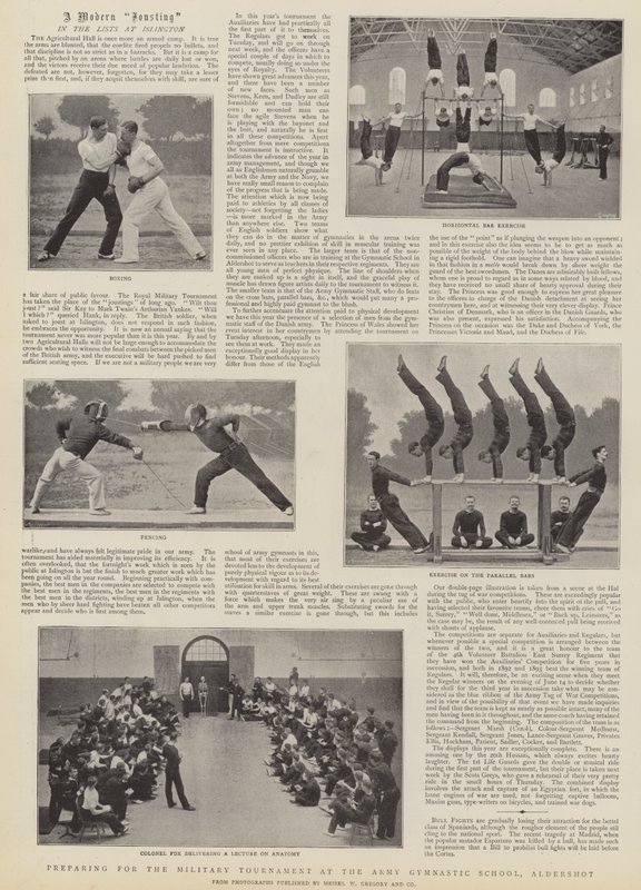 Forbereder til militærturneringen ved Hærens Gymnastikskole, Aldershot av English Photographer