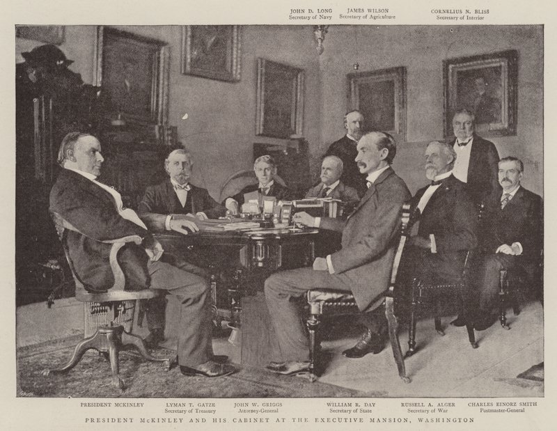 President McKinley og hans kabinett i Executive Mansion, Washington av English Photographer