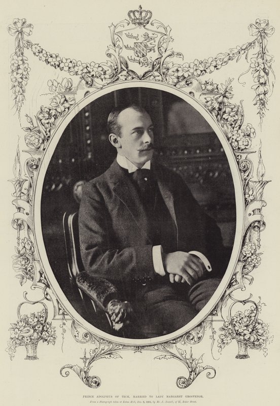 Prins Adolphus av Teck, gift med Lady Margaret Grosvenor av English Photographer