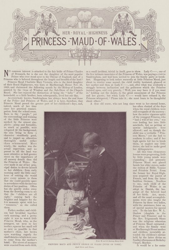Prinsesse Maud og prins George av Wales (hertug av York) av English Photographer