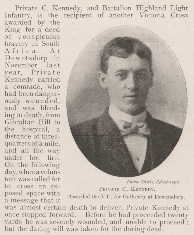 Menig C Kennedy, tildelt VC for gallanteri i Dewetsdorp av English Photographer